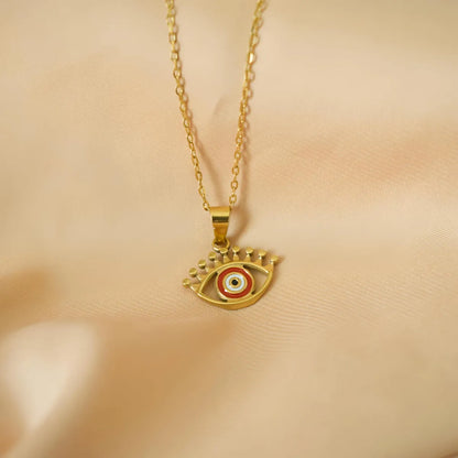 Wholesale Jewelry Simple Style Devil'S Eye 304 Stainless Steel Diamond Plating Pendant Necklace