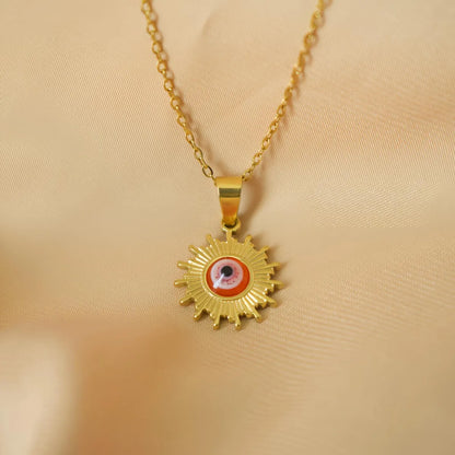 Wholesale Jewelry Simple Style Devil'S Eye 304 Stainless Steel Diamond Plating Pendant Necklace