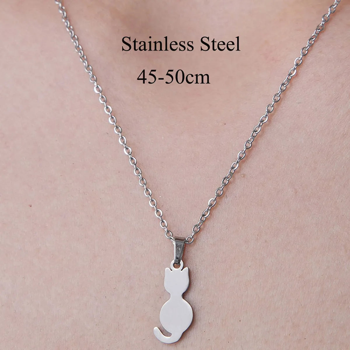 Wholesale Jewelry Simple Style Elephant Little Bear Dog 201 Stainless Steel Polishing Hollow Out Pendant Necklace