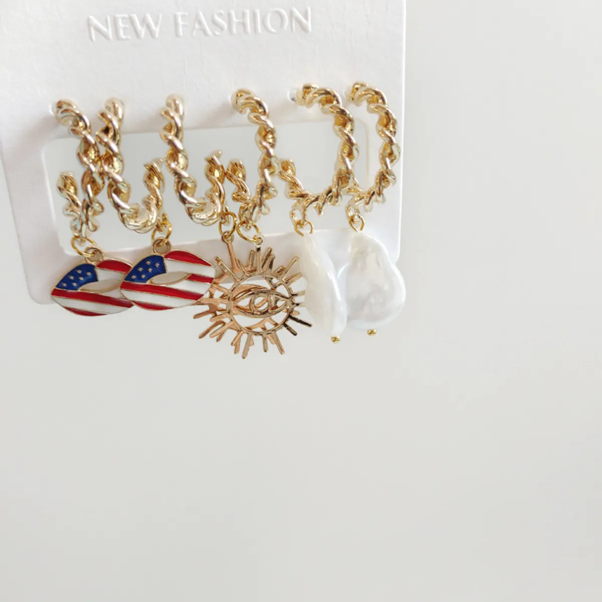 Wholesale Jewelry Simple Style Eye Flower Alloy Plating Earrings