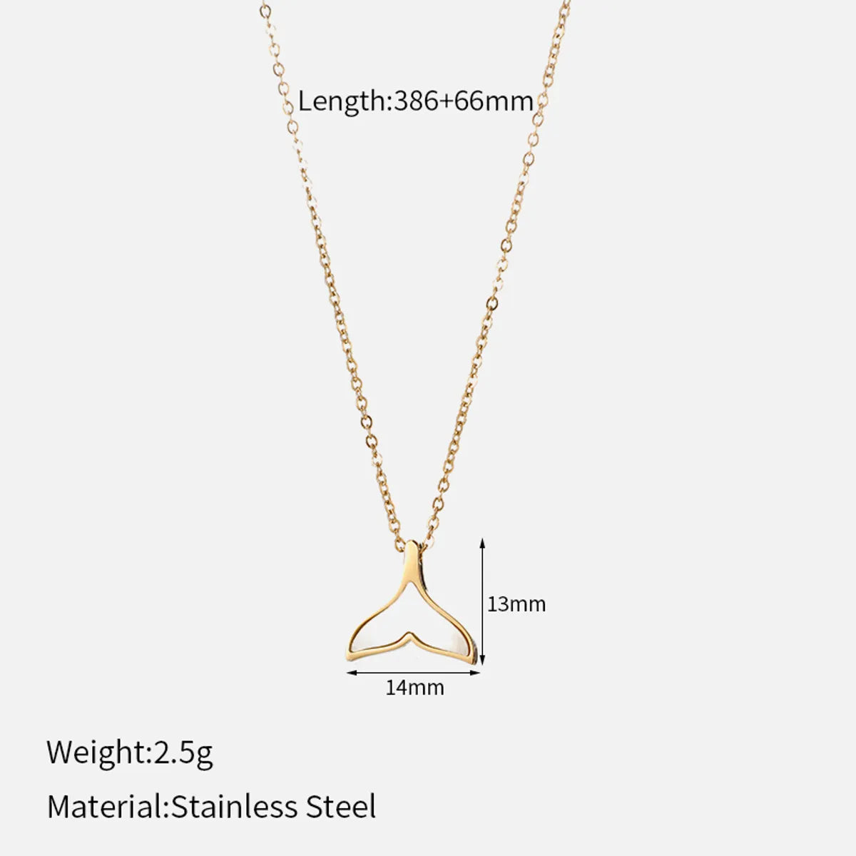 Wholesale Jewelry Simple Style Fish Tail 304 Stainless Steel Shell 14K Gold Plated Inlay Pendant Necklace