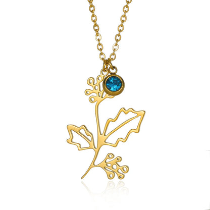 Wholesale Jewelry Simple Style Floral 304 Stainless Steel Plating Pendant Necklace