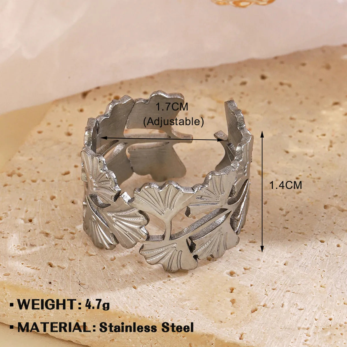 Wholesale Jewelry Simple Style Flower 304 Stainless Steel Plating Open Rings