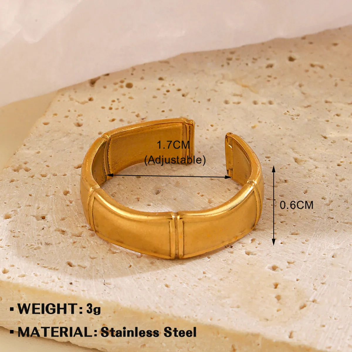 Wholesale Jewelry Simple Style Flower 304 Stainless Steel Plating Open Rings