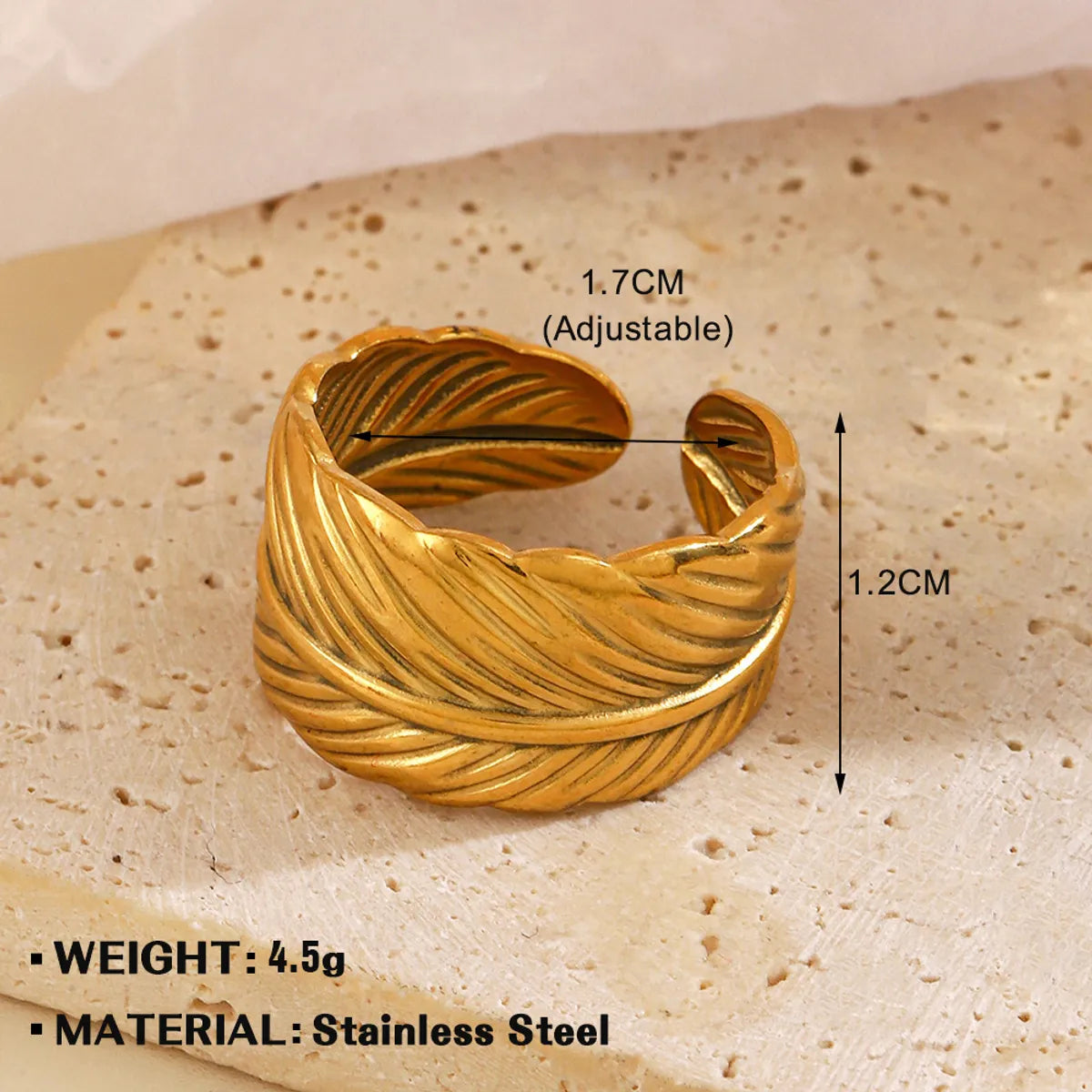 Wholesale Jewelry Simple Style Flower 304 Stainless Steel Plating Open Rings