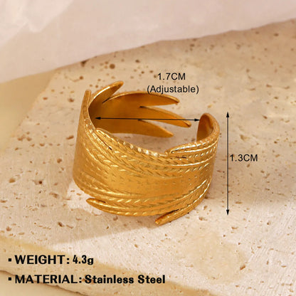 Wholesale Jewelry Simple Style Flower 304 Stainless Steel Plating Open Rings