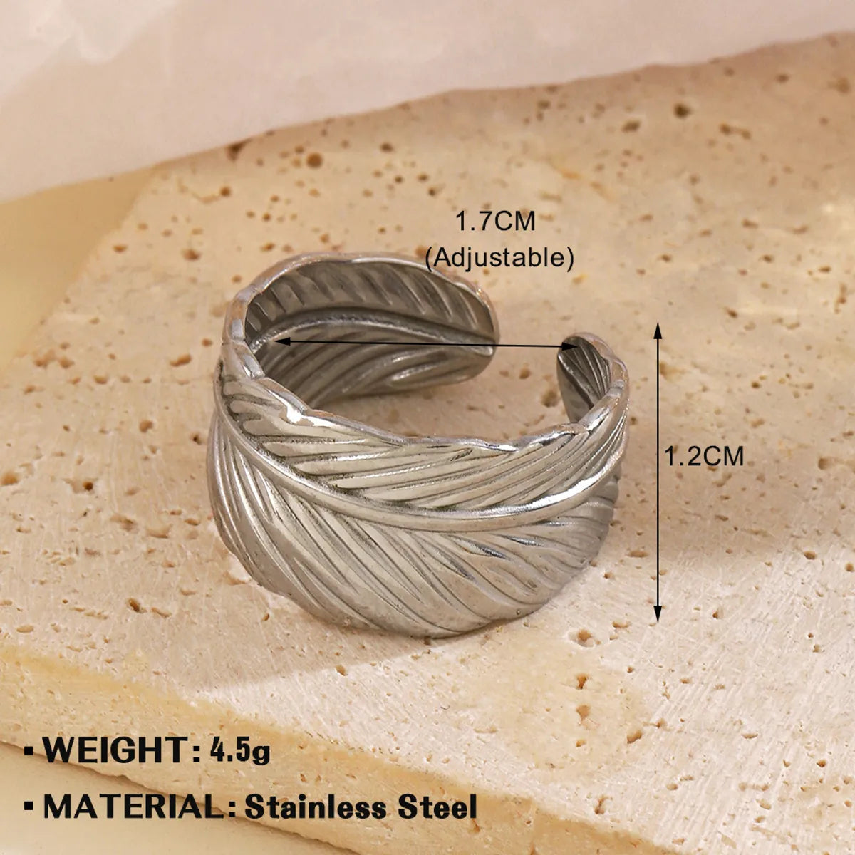 Wholesale Jewelry Simple Style Flower 304 Stainless Steel Plating Open Rings