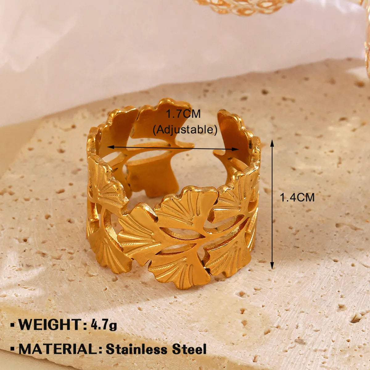 Wholesale Jewelry Simple Style Flower 304 Stainless Steel Plating Open Rings