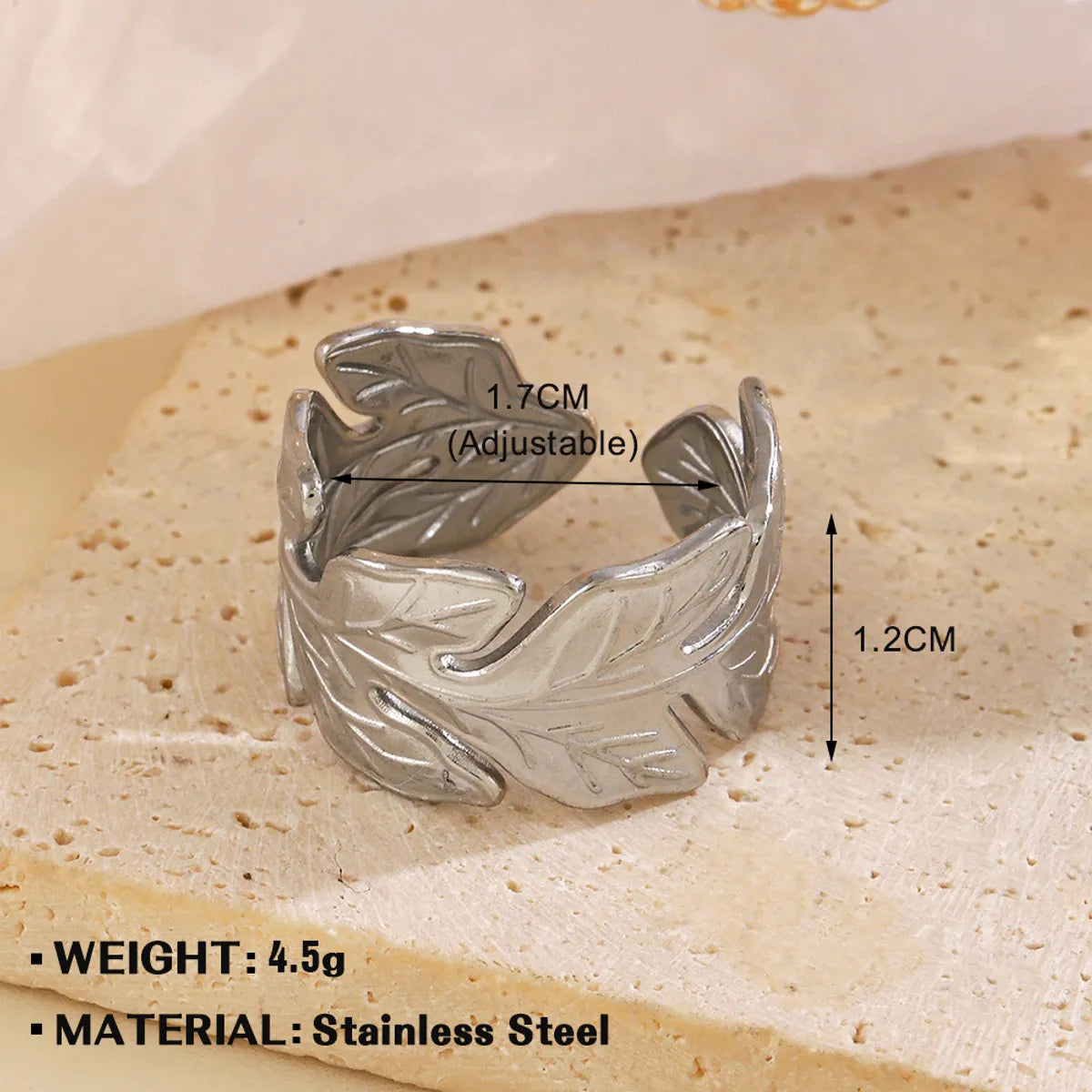 Wholesale Jewelry Simple Style Flower 304 Stainless Steel Plating Open Rings