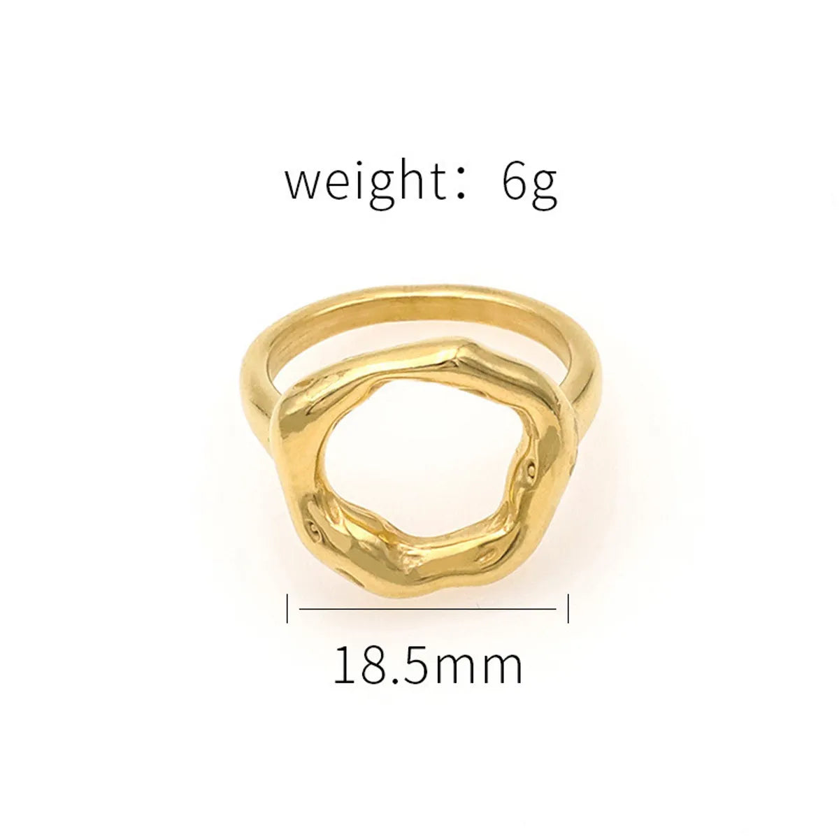 Wholesale Jewelry Simple Style Geometric 304 Stainless Steel 18K Gold Plated Hollow Out Rings