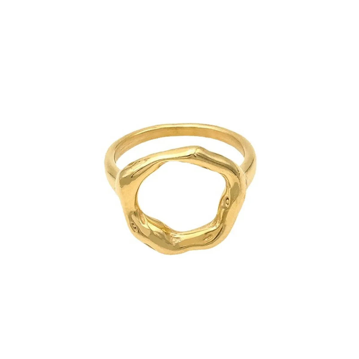 Wholesale Jewelry Simple Style Geometric 304 Stainless Steel 18K Gold Plated Hollow Out Rings