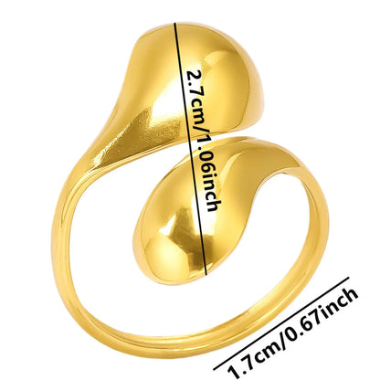 Wholesale Jewelry Simple Style Geometric 304 Stainless Steel 18K Gold Plated Irregular Polishing Open Rings