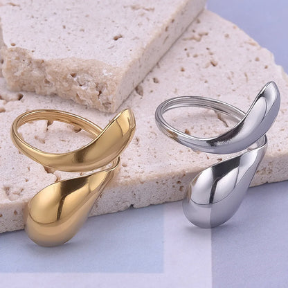 Wholesale Jewelry Simple Style Geometric 304 Stainless Steel 18K Gold Plated Irregular Polishing Open Rings