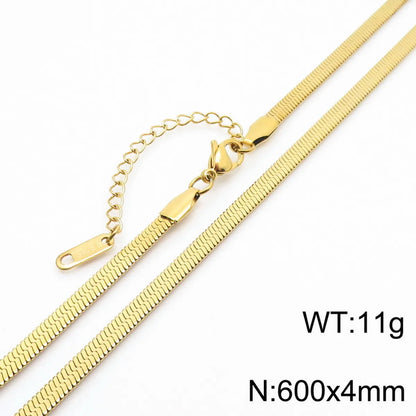 Wholesale Jewelry Simple Style Geometric 304 Stainless Steel 18K Gold Plated Necklace