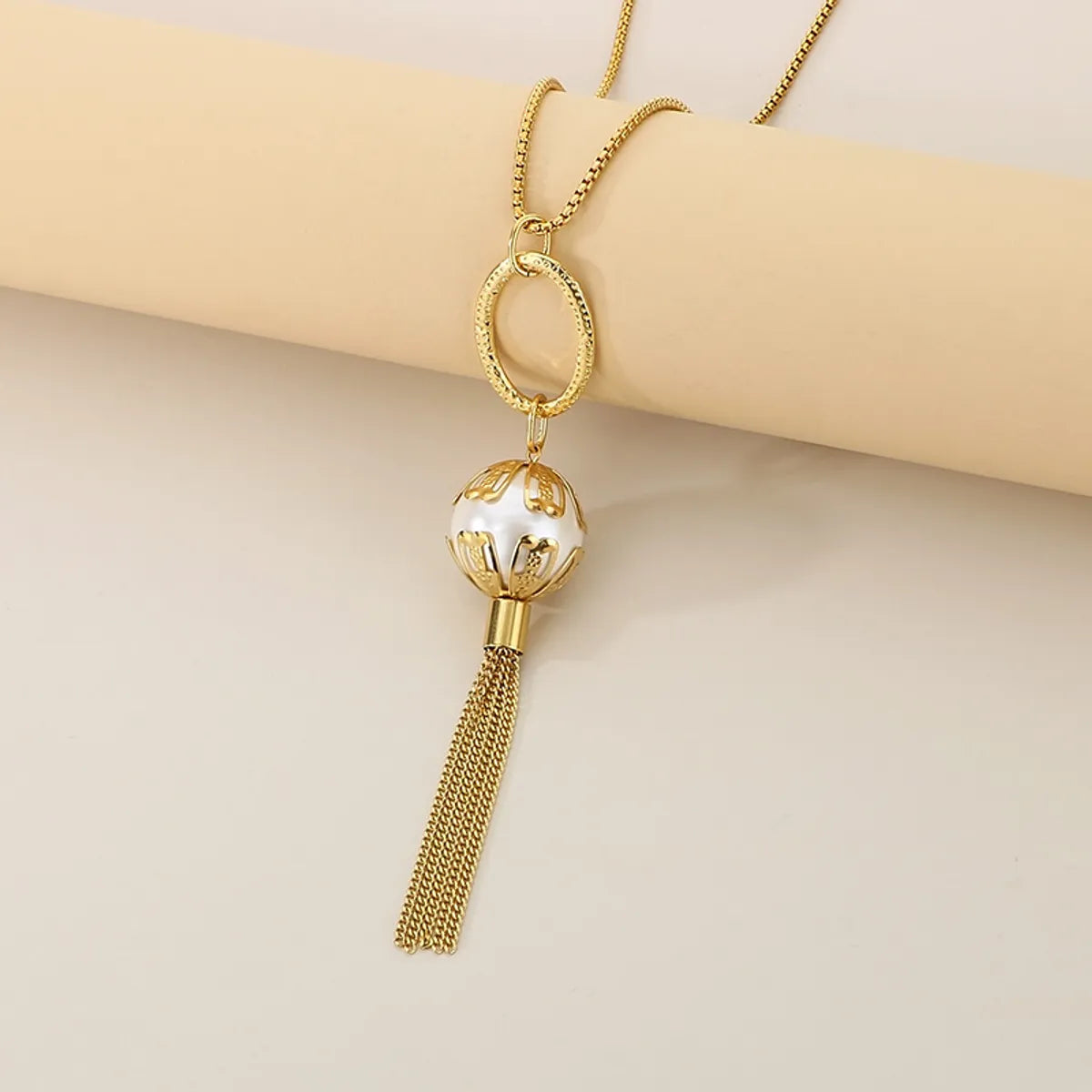 Wholesale Jewelry Simple Style Geometric 304 Stainless Steel 18K Gold Plated Pendant Necklace Sweater Chain