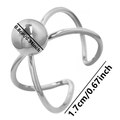 Wholesale Jewelry Simple Style Geometric 304 Stainless Steel 18K Gold Plated Polishing Hollow Out Open Rings