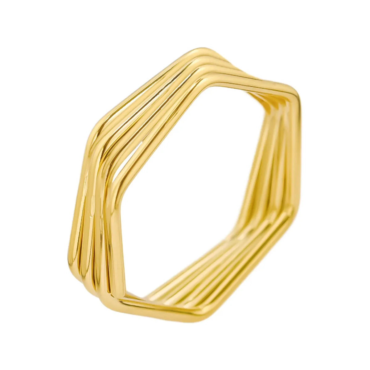 Wholesale Jewelry Simple Style Geometric 304 Stainless Steel 18K Gold Plated Polishing Rings