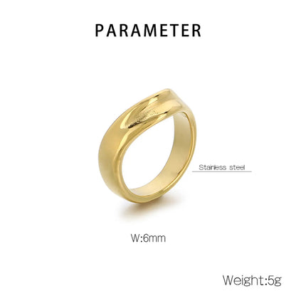 Wholesale Jewelry Simple Style Geometric 304 Stainless Steel 18K Gold Plated Rings