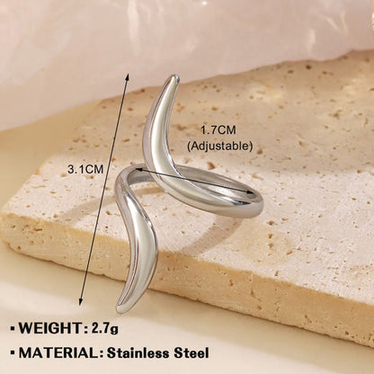 Wholesale Jewelry Simple Style Geometric 304 Stainless Steel Irregular Plating Open Rings