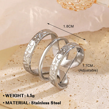 Wholesale Jewelry Simple Style Geometric 304 Stainless Steel Irregular Plating Open Rings