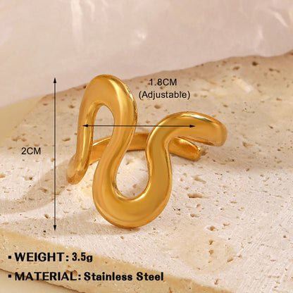 Wholesale Jewelry Simple Style Geometric 304 Stainless Steel Irregular Plating Open Rings