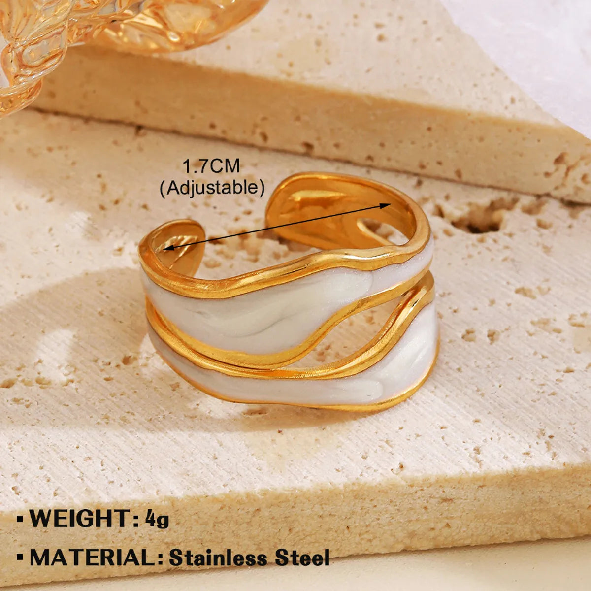 Wholesale Jewelry Simple Style Geometric 304 Stainless Steel Plating Open Rings