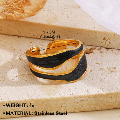 Wholesale Jewelry Simple Style Geometric 304 Stainless Steel Plating Open Rings