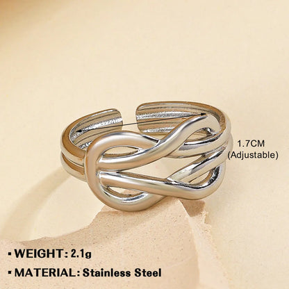 Wholesale Jewelry Simple Style Geometric 304 Stainless Steel Plating Open Rings