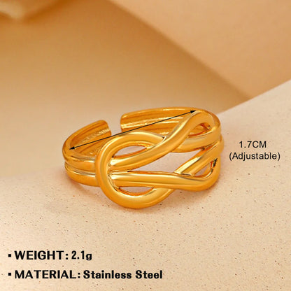 Wholesale Jewelry Simple Style Geometric 304 Stainless Steel Plating Open Rings