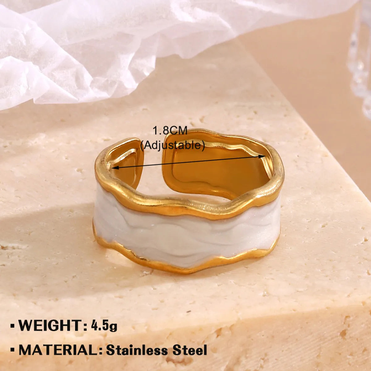 Wholesale Jewelry Simple Style Geometric 304 Stainless Steel Plating Open Rings