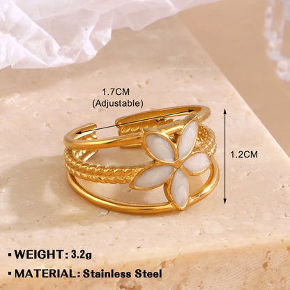 Wholesale Jewelry Simple Style Geometric 304 Stainless Steel Plating Open Rings