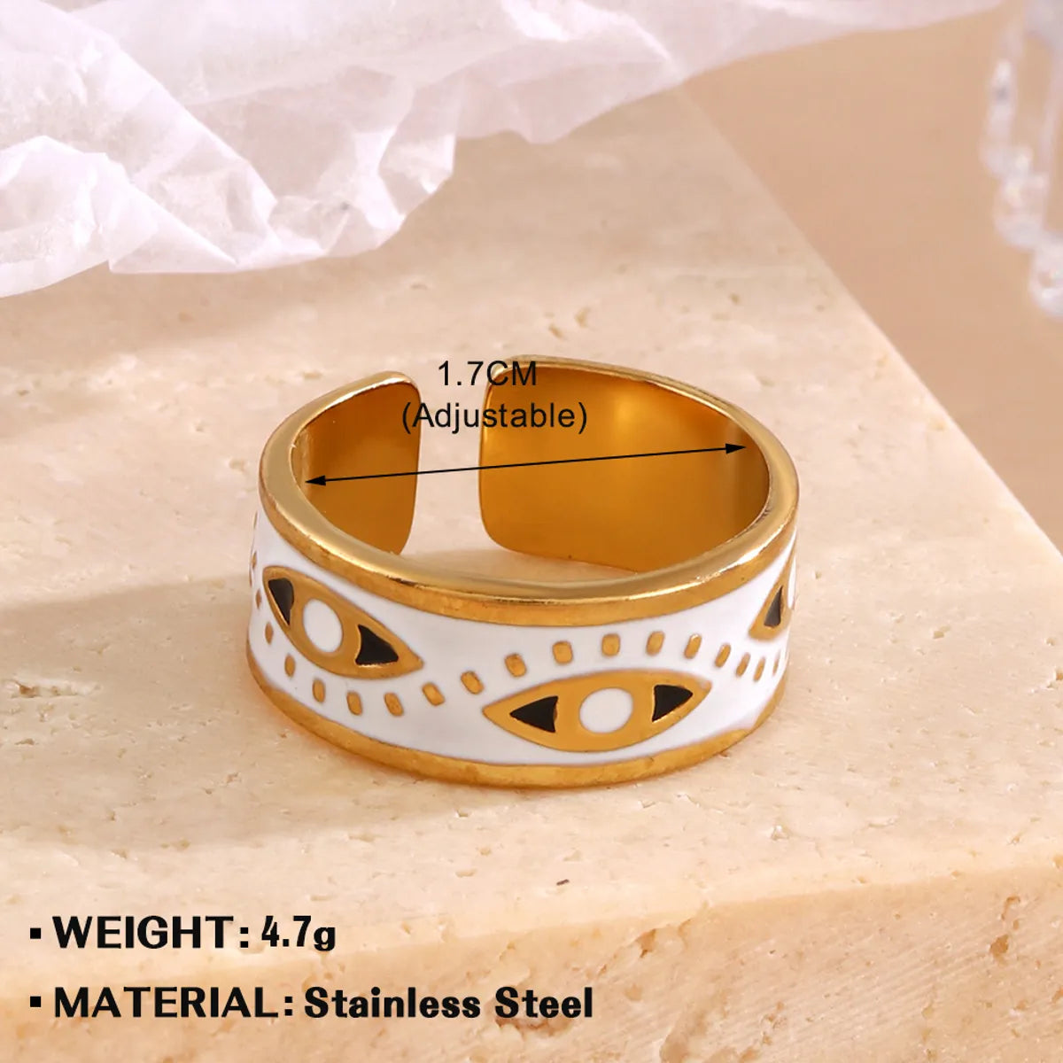 Wholesale Jewelry Simple Style Geometric 304 Stainless Steel Plating Open Rings