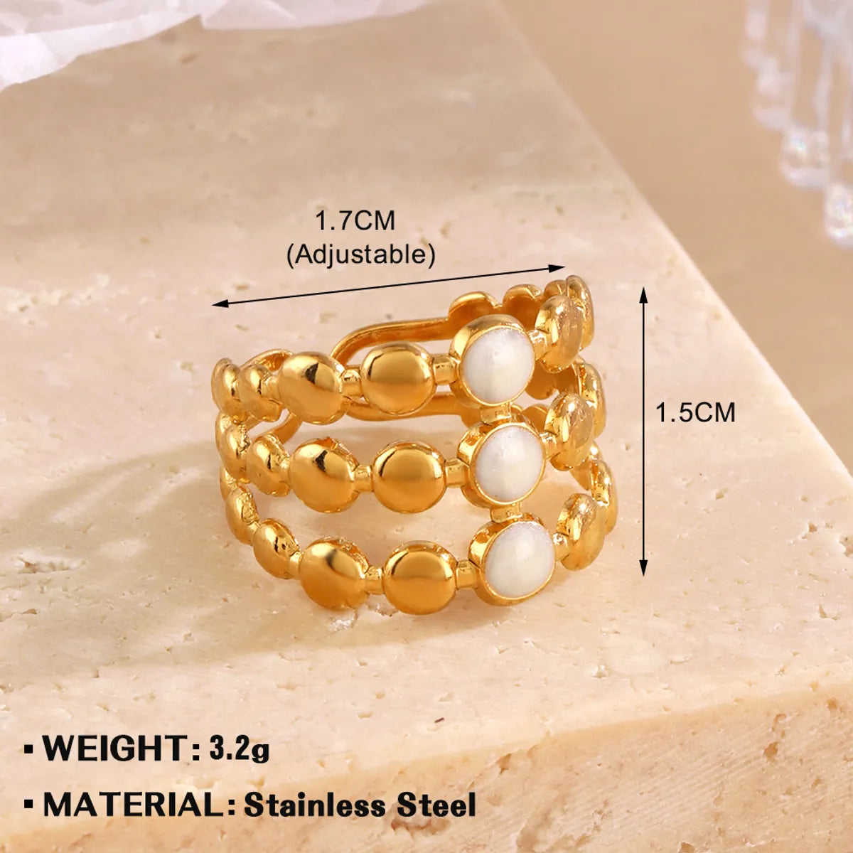 Wholesale Jewelry Simple Style Geometric 304 Stainless Steel Plating Open Rings