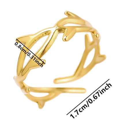 Wholesale Jewelry Simple Style Geometric 304 Stainless Steel Polishing Open Rings