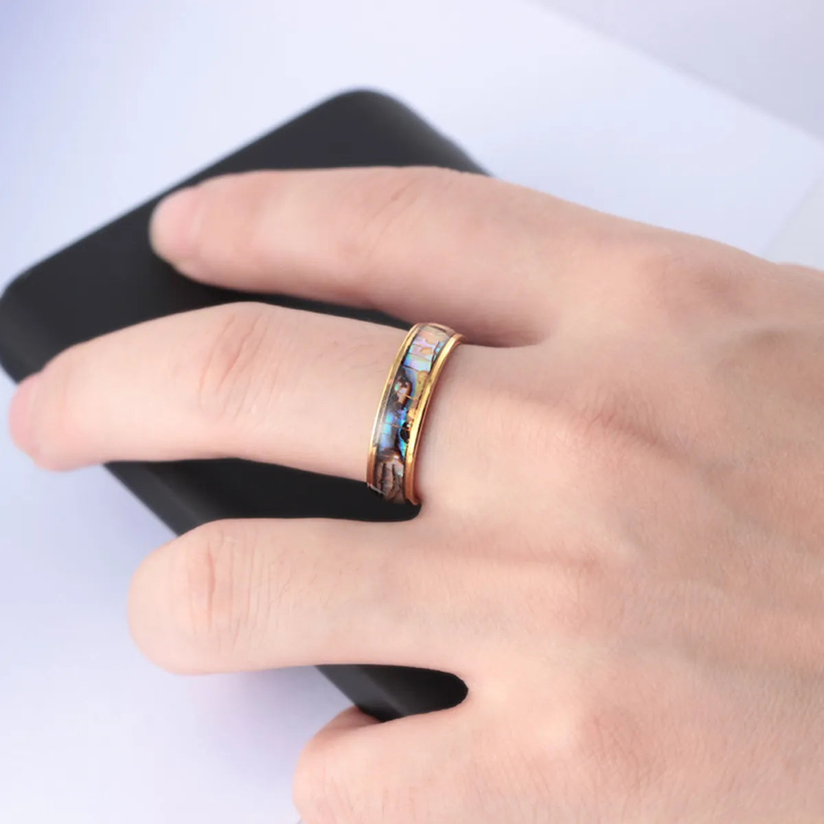 Wholesale Jewelry Simple Style Geometric Color Block 304 Stainless Steel Rings