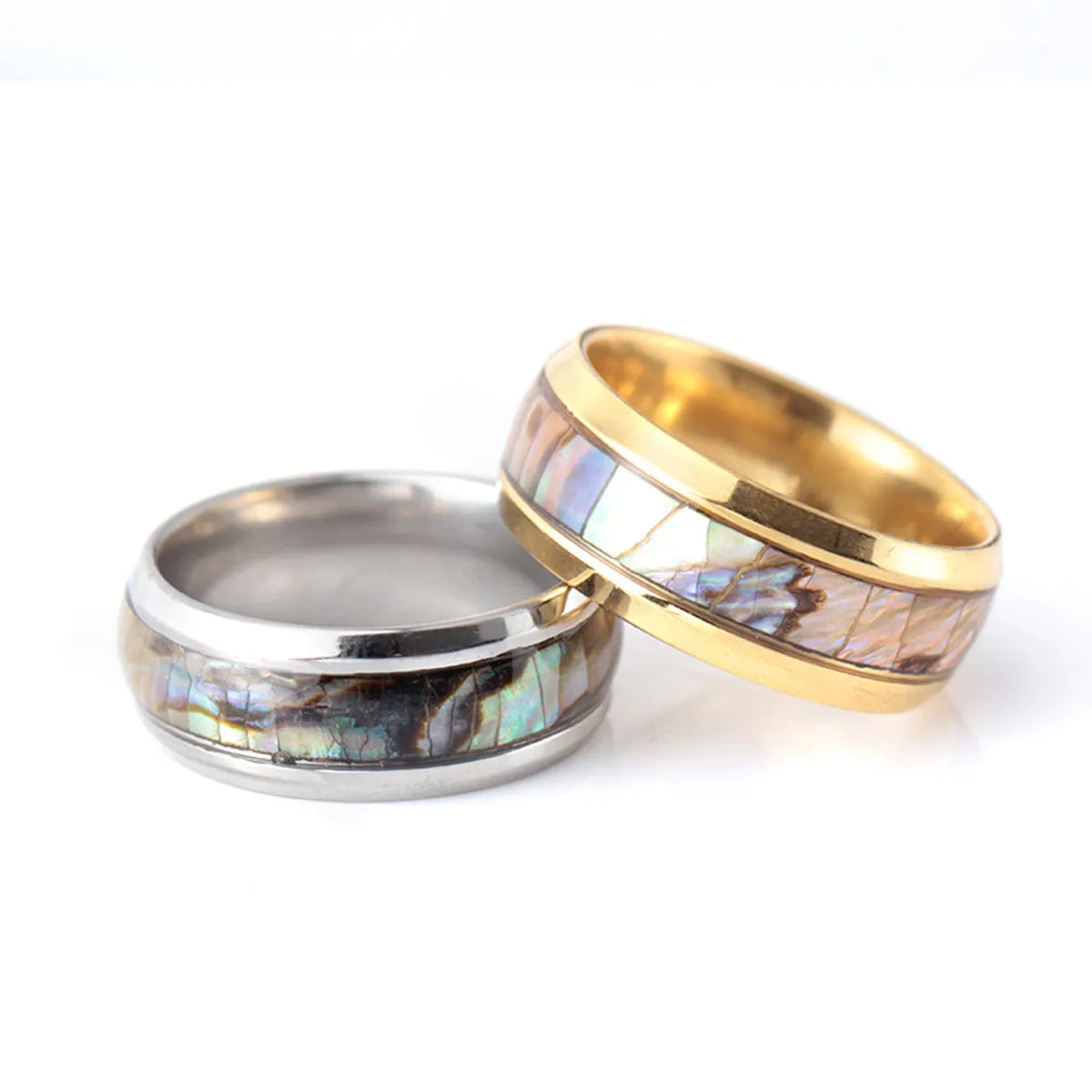 Wholesale Jewelry Simple Style Geometric Color Block 304 Stainless Steel Rings