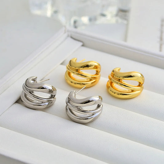 Wholesale Jewelry Simple Style Geometric Copper Alloy Plating Ear Studs