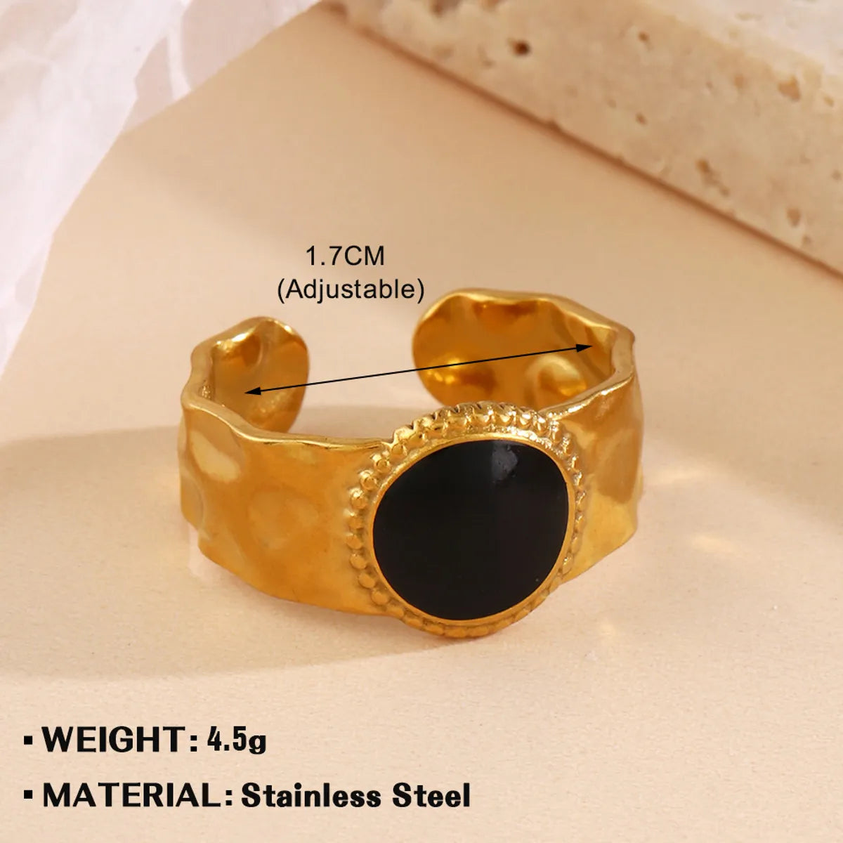 Wholesale Jewelry Simple Style Geometric Cross Floral 304 Stainless Steel 18K Gold Plated Plating Open Rings