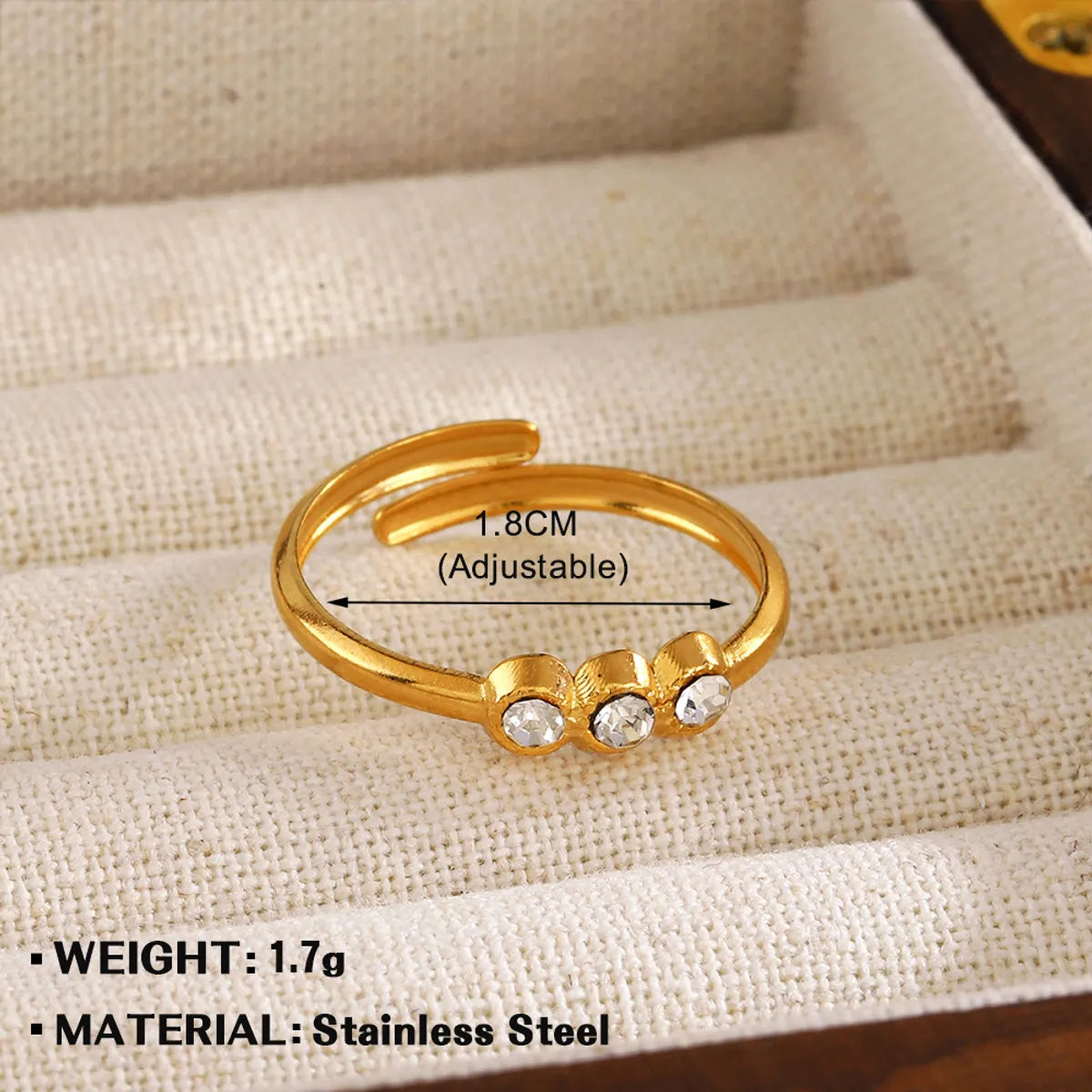 Wholesale Jewelry Simple Style Geometric Devil'S Eye 304 Stainless Steel Rhinestones Plating Open Rings