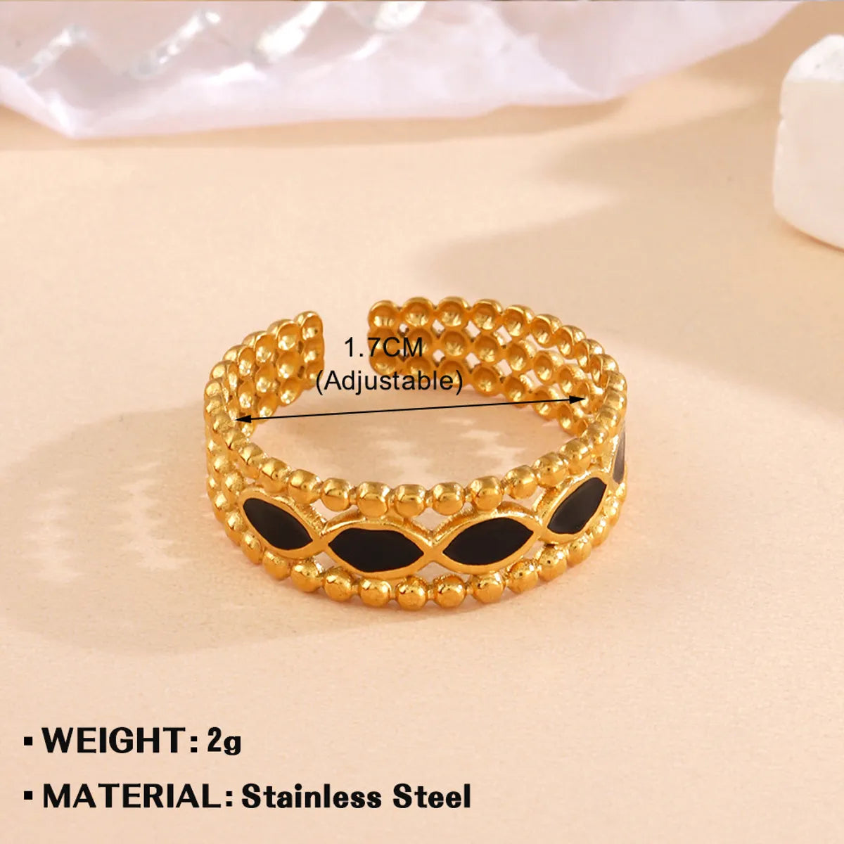 Wholesale Jewelry Simple Style Geometric Heart Shape Eye 304 Stainless Steel Plating Open Rings