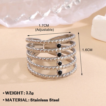 Wholesale Jewelry Simple Style Geometric Heart Shape Eye 304 Stainless Steel Plating Open Rings