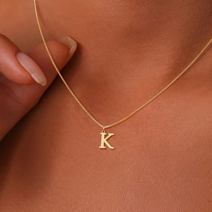 Wholesale Jewelry Simple Style Geometric Letter 201 Stainless Steel 18K Gold Plated Plating Pendant Necklace