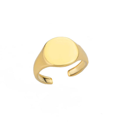 Wholesale Jewelry Simple Style Geometric Round Heart Shape 304 Stainless Steel 18K Gold Plated Plating Open Rings