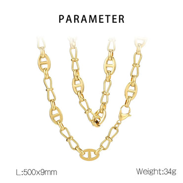 Wholesale Jewelry Simple Style Geometric Solid Color 304 Stainless Steel 18K Gold Plated Bracelets Necklace