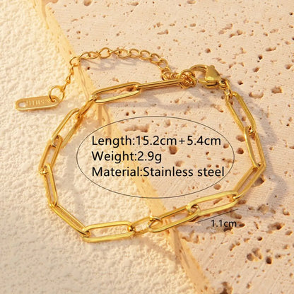 Wholesale Jewelry Simple Style Geometric Solid Color 304 Stainless Steel 18K Gold Plated Jewelry Set