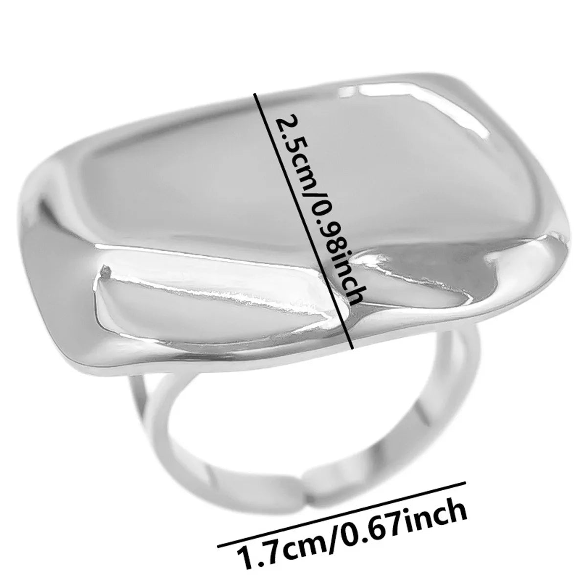 Wholesale Jewelry Simple Style Geometric Solid Color 304 Stainless Steel 18K Gold Plated Polishing Adjustable Ring