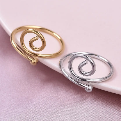 Wholesale Jewelry Simple Style Geometric Solid Color 304 Stainless Steel 18K Gold Plated Polishing Rings