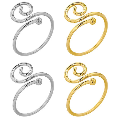 Wholesale Jewelry Simple Style Geometric Solid Color 304 Stainless Steel 18K Gold Plated Polishing Rings