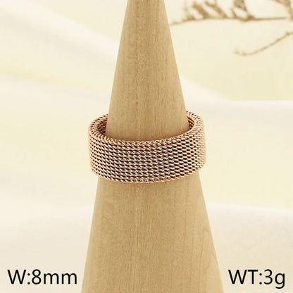 Wholesale Jewelry Simple Style Geometric Solid Color 304 Stainless Steel 18K Gold Plated Rings