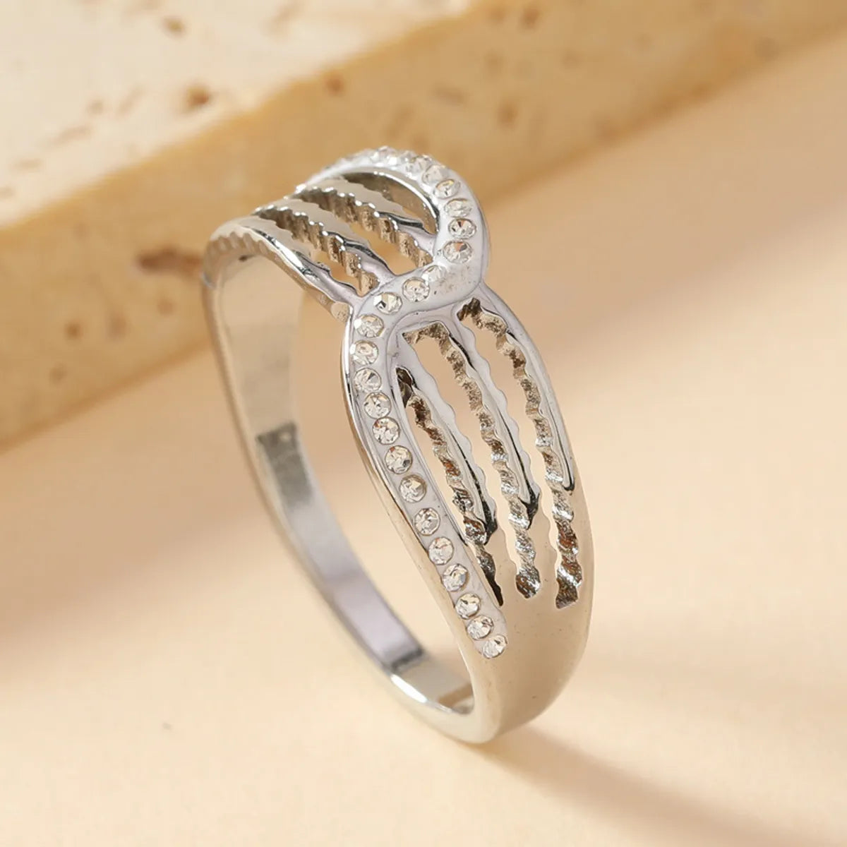 Wholesale Jewelry Simple Style Geometric Solid Color 304 Stainless Steel Rings